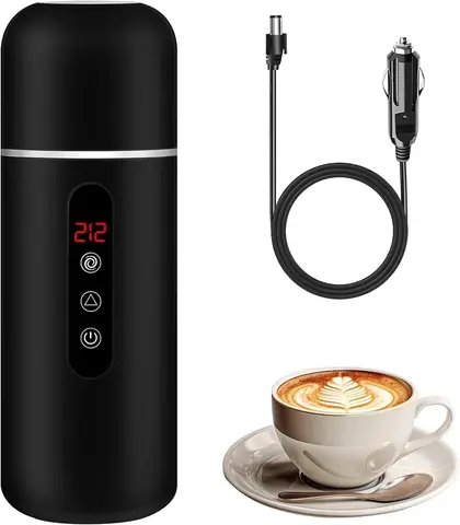 500ml 고속 가열 차량용 주전자 12V 24V 차량용 전기 컵 자동 보온 머그 디지털 온도 표시 3가지 모드 스테인리스 스틸