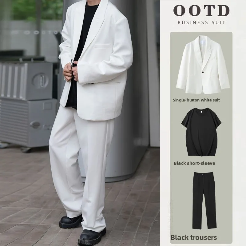 

Ele Briti Sle Men's Suiting Jaet oulder Pads Casual Wedding Outfit DK orm Mature Steady Leisure Western Clothes