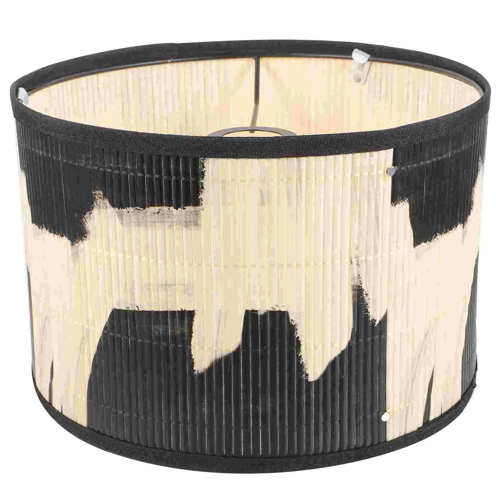 

Printed Abstract Retro Style Folk House Decorative Lamp Bamboo Crafts Painting Lampshade Modern Woven Lanterns