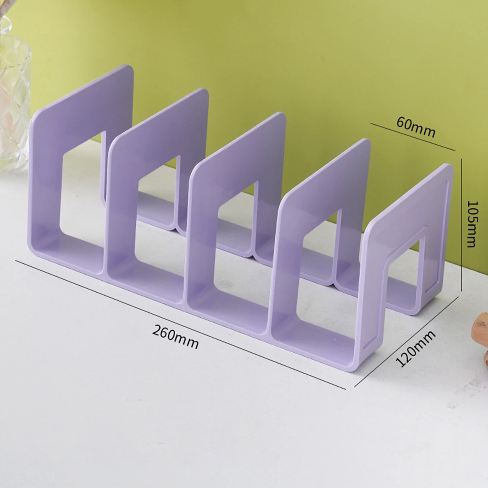 Plastic Desk File Sorter Holder 4 Sections Book Paper Storage Dividers for Office Desktop pace