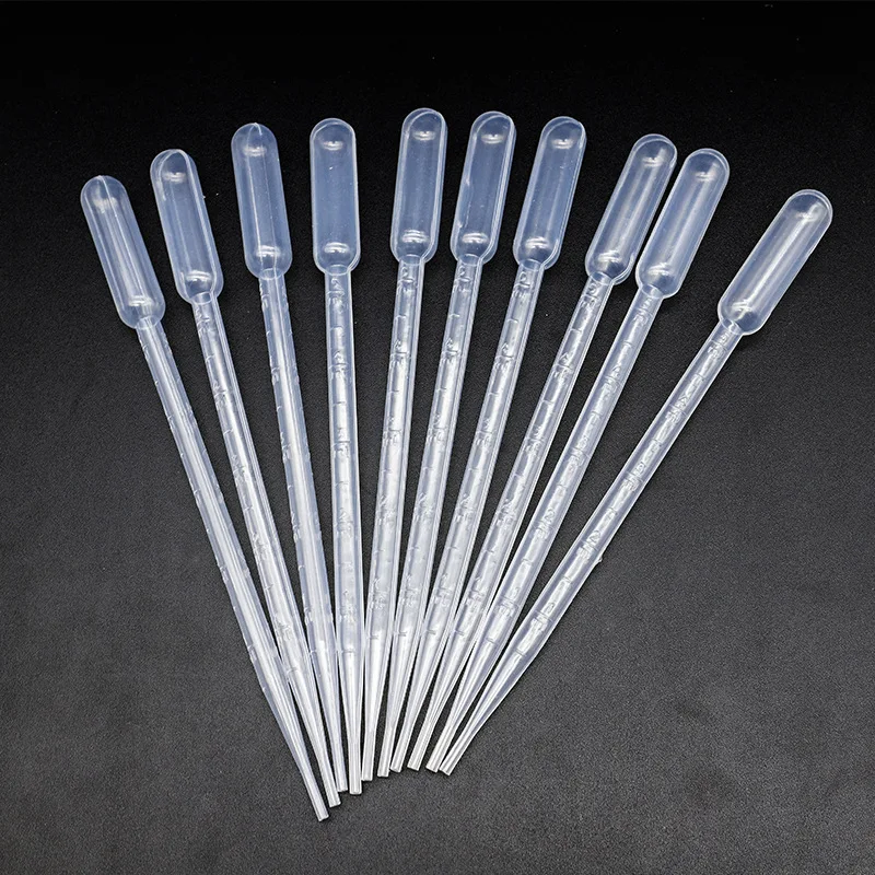 Disposable dropper with graduated plastic Pasteur pipette 0.2/0.5/1/2/3/5/10ml experimental use