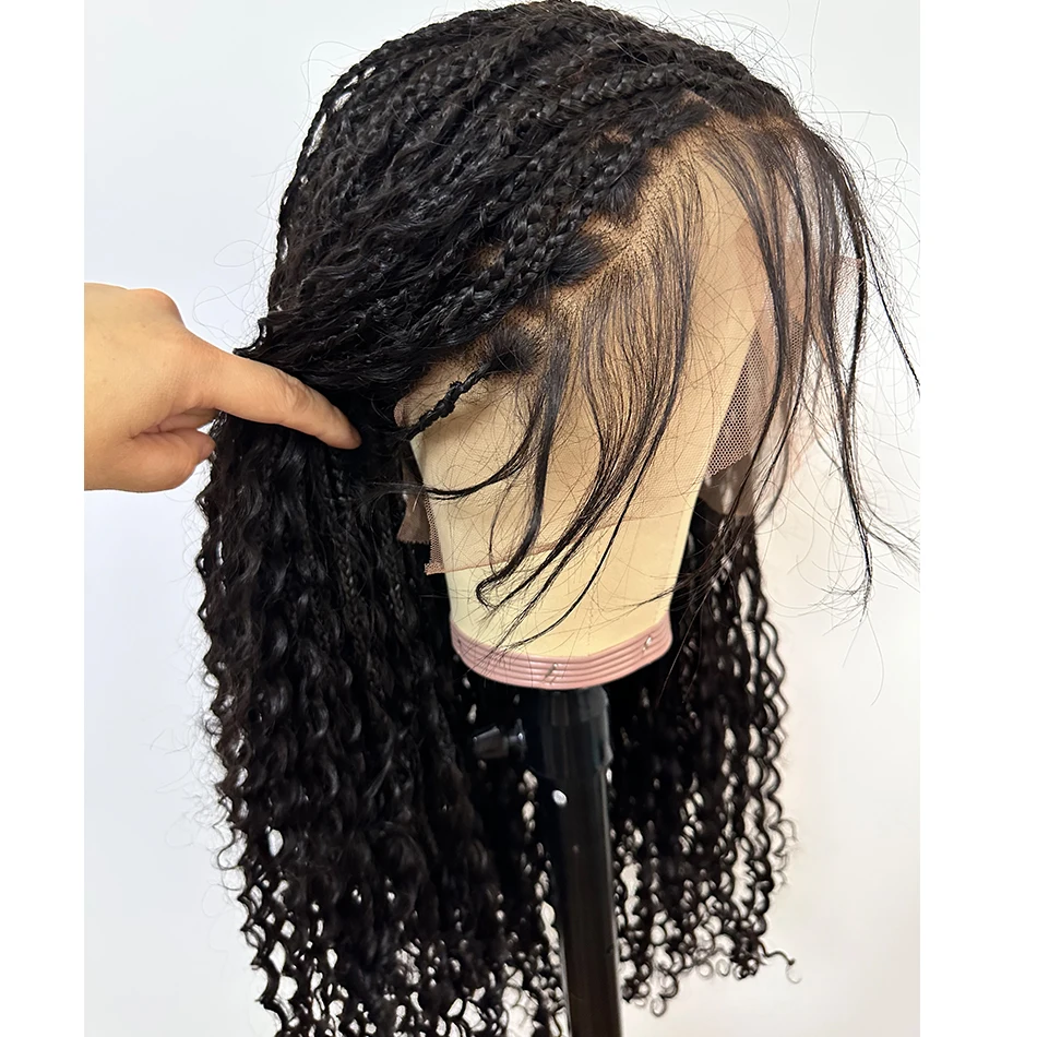 Boho Box Braids HD Lace Wig Full Lace Braided Wig Human Hair Knotless For Black Women High Density Pre Pluched With Baby Hair