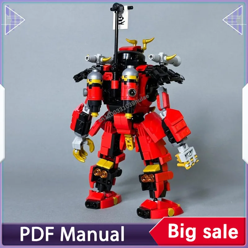مجموعة مكعبات البناء تماثيل Samurai X Mech ملحقات تزيين الكبار الطوب الديكور هدية عيد الميلاد