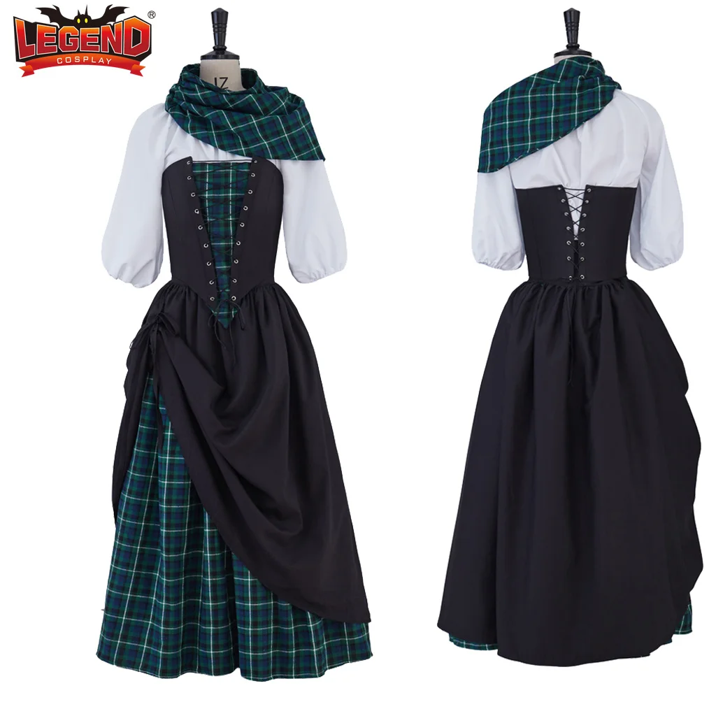 Outlander Cosplay Claire Scottish Highland Claire Fraser Outlander Dress Renaissance Fair Cosplay Costum Scottish Medieval Dress