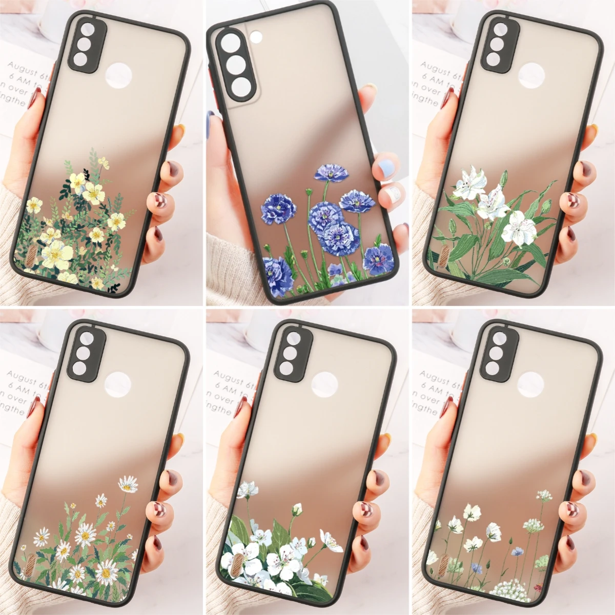 Purple Flower Vintage Phone Case For Samsung S26 Ultra S25 Ultra S24 S23Plus S22 S21 A57 A56 A55 A36 Matte Silicone Bumper Cover