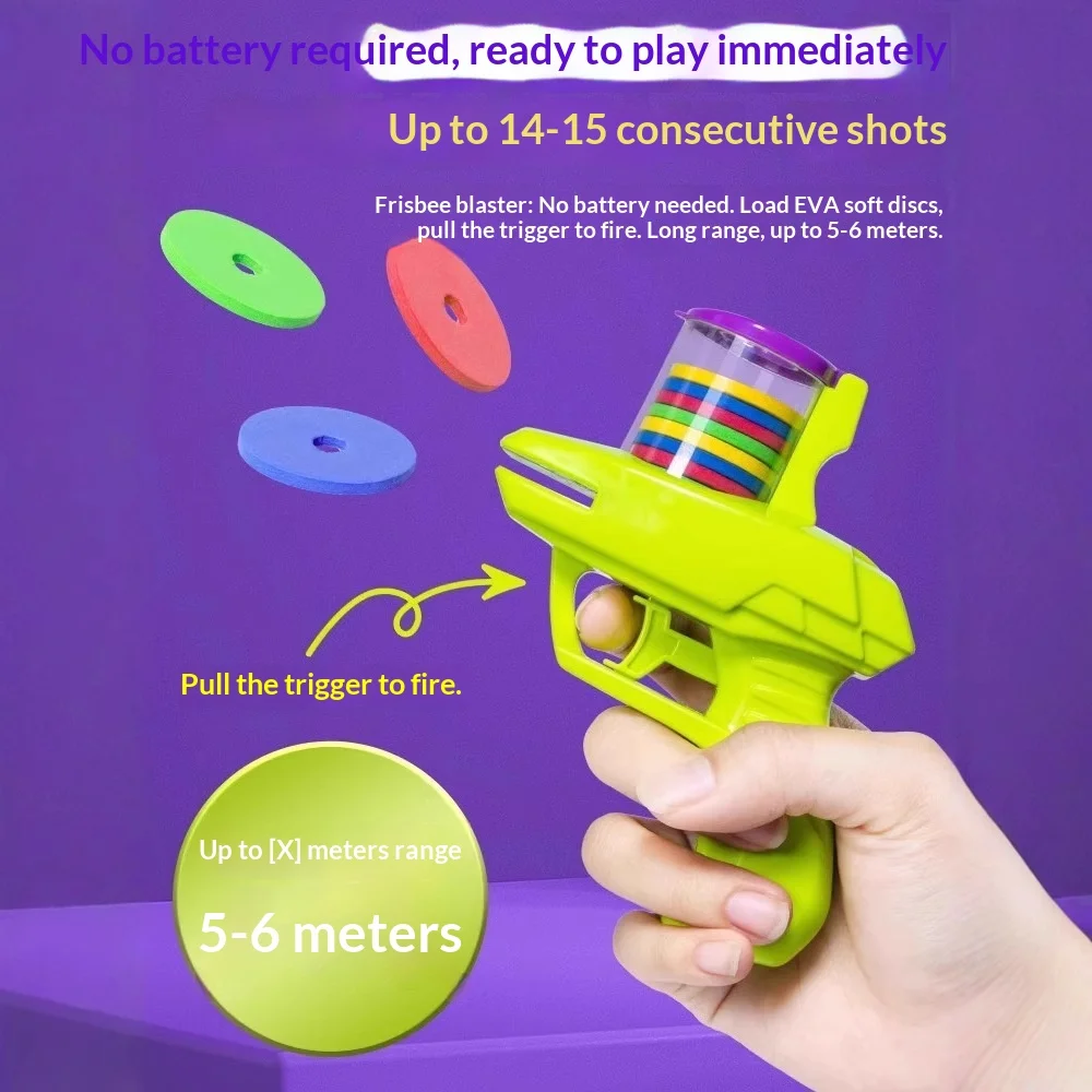 Kids Shootable Soft Bullet Gun, Flying Saucer Carrot Gun, Indoor Outdoor Shooting Toy Boys Birthday Gift