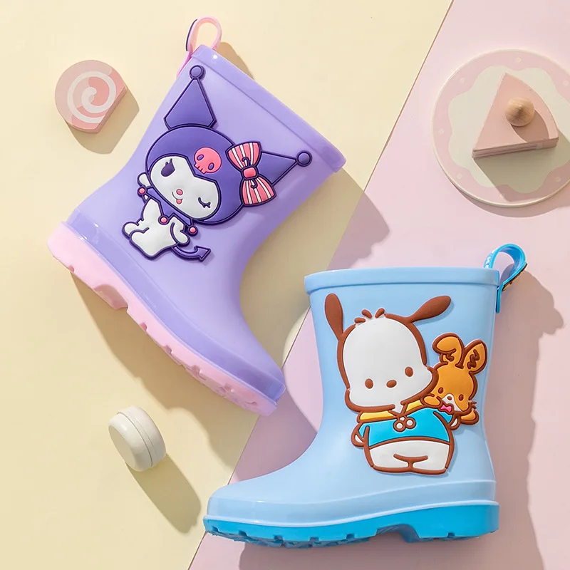 Sanrios Child Cartoon Rain Boots Spring Boy Girl Anime Low Tube Kawaii Cartoon Anti-Slip Water Proof Rain Boots Water Shoes