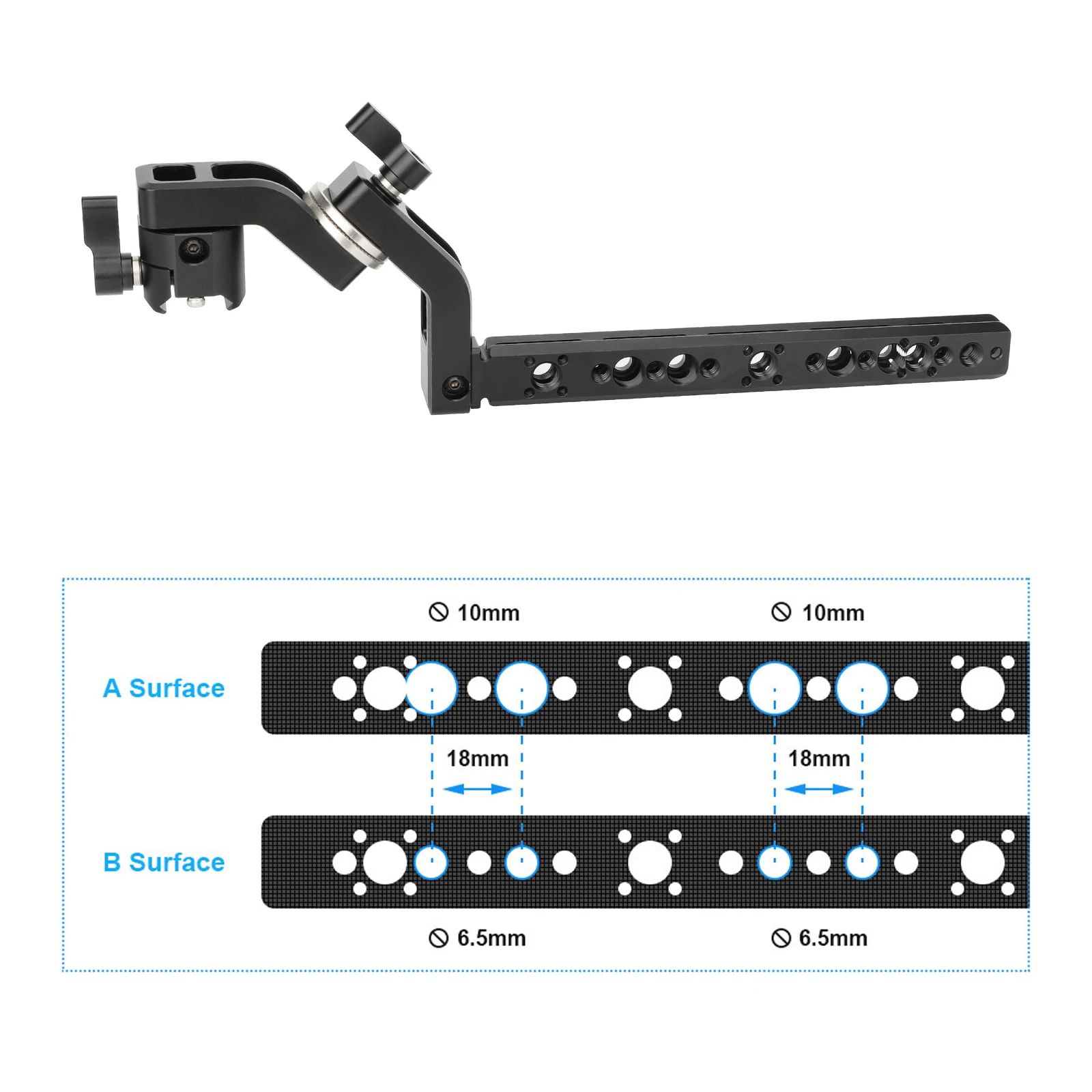 HDRIG Soporte L plegable para DJI RS 2, RSC 2, RS 3 y RS 3 Pro Cámara Estabilizador de cardán Extensión Brazo mágico con soporte NATO