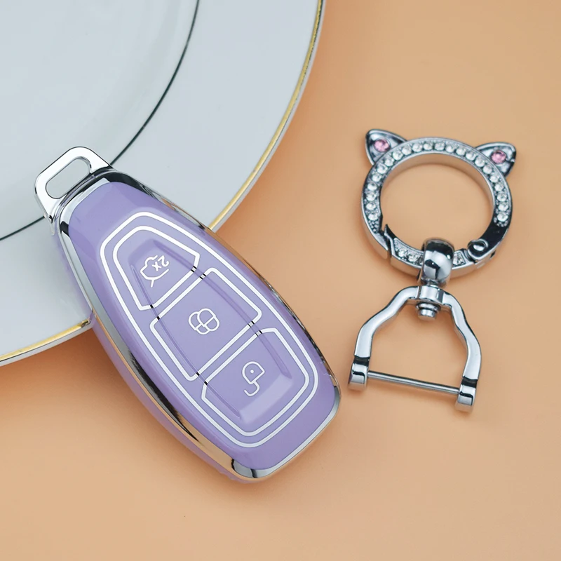 For Ford Focus 3 4 ST Mondeo MK3 MK4 Fiesta Fusion Kuga 2013 2014 2015 2017 TPU Car Remote Smart Key Case Cover Shell Fob