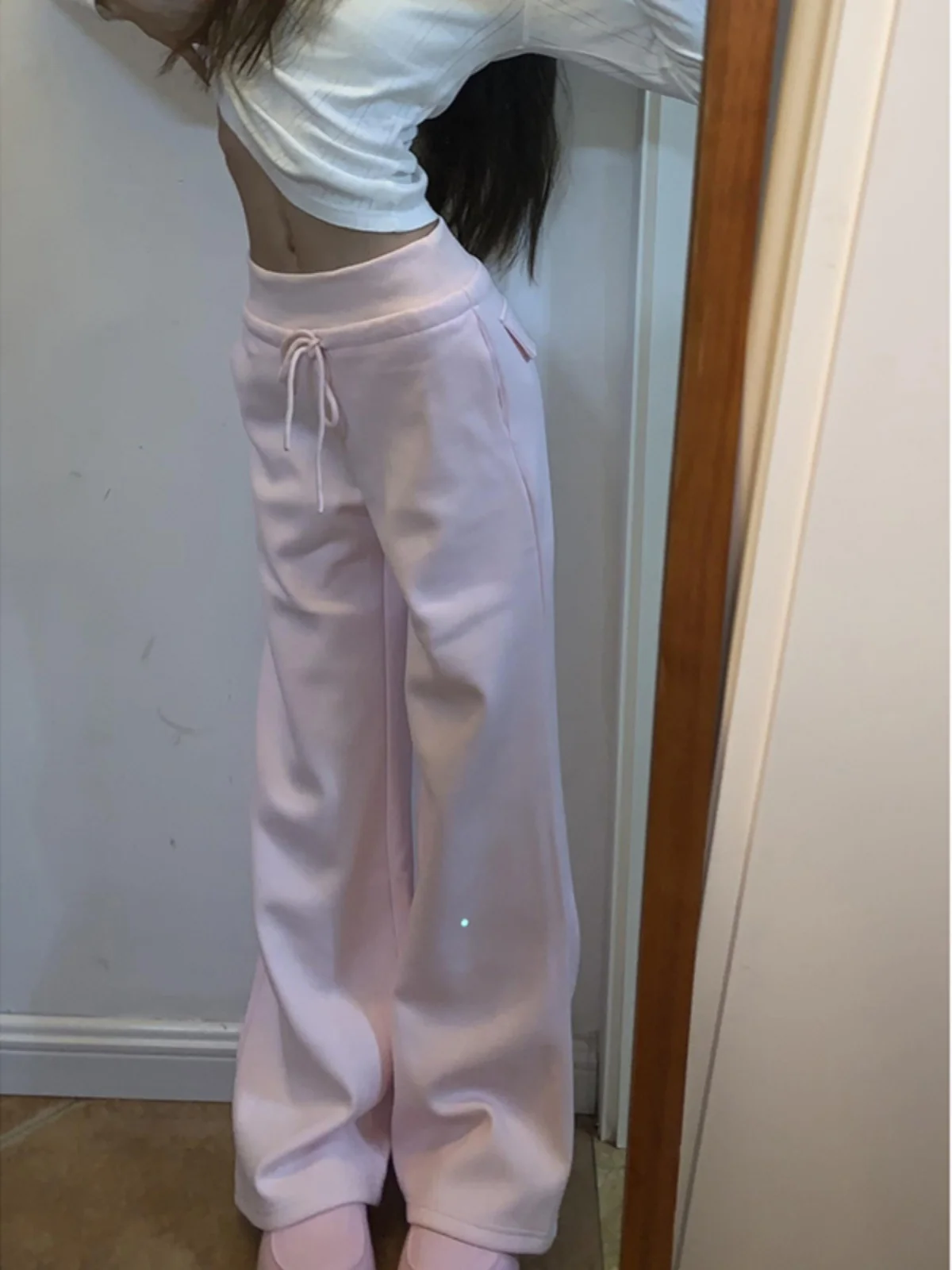 

High Waist Wide Leg Casual Pants Women's Spring Autumn New Sle Long Length Floor Swee Trousers plus Size Casual Pants