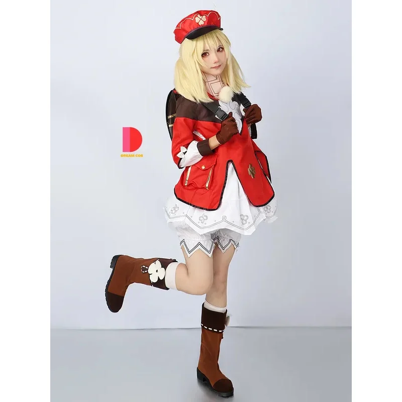 Genshin Impact Klee Косплей Костюм Лоли Аниме Игровой Наряд для Детей и Взрослых Рыцари Фавориуса Высокое Качество Хэллоуин Па #   1