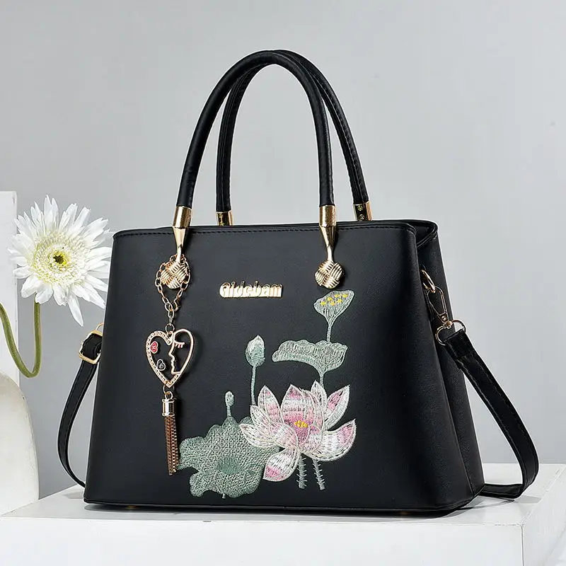 National Style Female Bags For Women New Embroidery Multi Layered Single Shoulder High End Large Capacity Practical Handbag