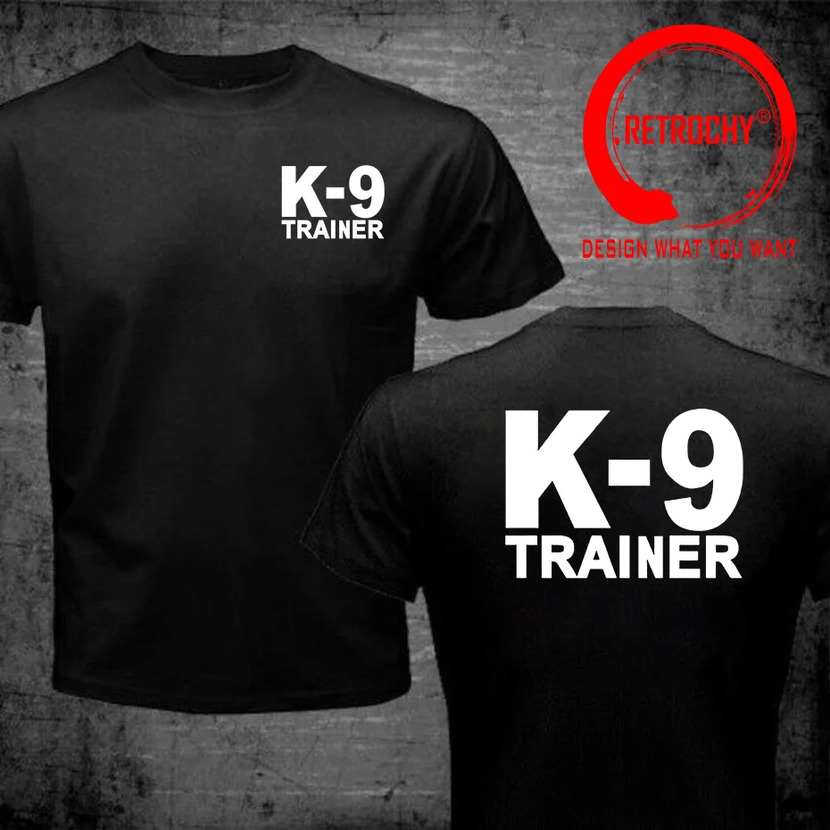 K-9 TRAINER K9 Team T-Shirt Men K-9 Unit Tops Tshirt Clothing 100% Cotton Short Sleeve K-9 Attack Training T Shirt Man Clothing