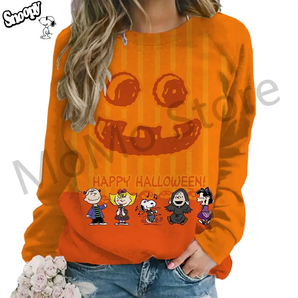 Snoopy O Neck Women\'s Long Sleeve Sweatshirts 3D Print Lovely S-3XL High Quality Party New Streetwear Pullovers Y2k Fashion 2024