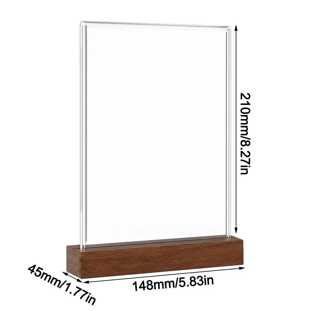Multifunctional A4/A5/A6 Desk Display Stand Double Side Clear Acrylic Menu Stand Holder Transparent Photo Holder Restaurant