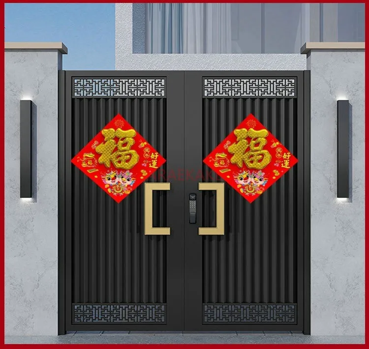 สติกเกอร์ติดหน้าต่างลายตัวอักษรตกแต่งตรุษจีน สติกเกอร์ติดประตูตรุษจีน อุปกรณ์เทศกาลฤดูใบไม้ผลิ