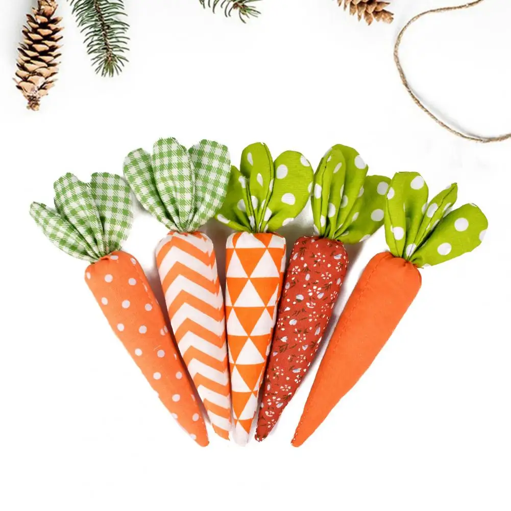 Party Supplies Easter Carrot Toys 5pcs Easter Carrot Ornaments Artificial Fabric Carrots for Home Decorations Party Super Soft