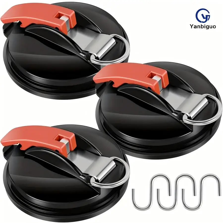 1/2/3pcs Heavy-Duty Suction Cup Car Hooks - Versatile for Camping Essentials,Suitable for Car Canopy, Tent,Window & Glass