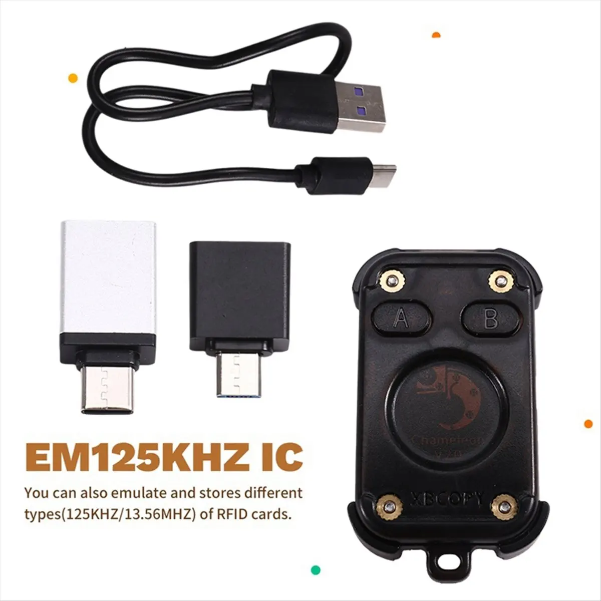 

2025 New Chameleon V2.0 RFID Smart Chip Reader Emulator NFC Duplicator+UID Keychain 125Khz 13.56Mhz Card Decode Chameleon Ultra