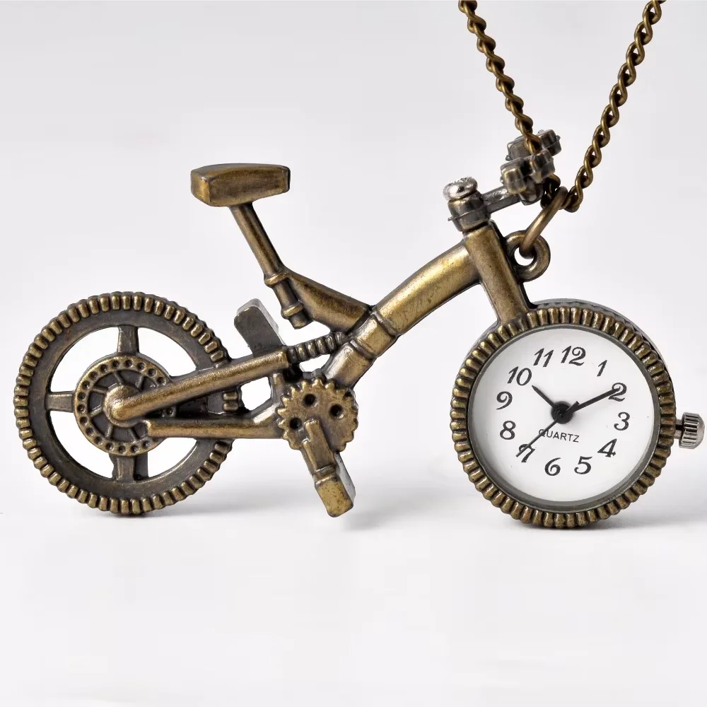 6033   Bicycle Model Shi Ying  Pocket Watch Retro Men's and Women's Pendant Necklace Antique Pocket Watct