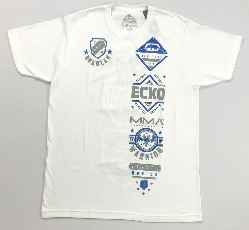 تي شيرت قطني من Ecko Unltd MMA للرجال والنساء بتصميم أمريكي عتيق كبير الحجم وأكمام قصيرة ملابس علوية للملاكمة