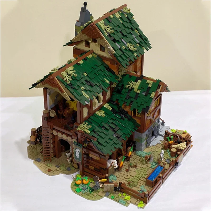 Moc blocos de construção modular medieval celeiro tijolos técnicos diy montagem brinquedos construção para crianças presentes do feriado