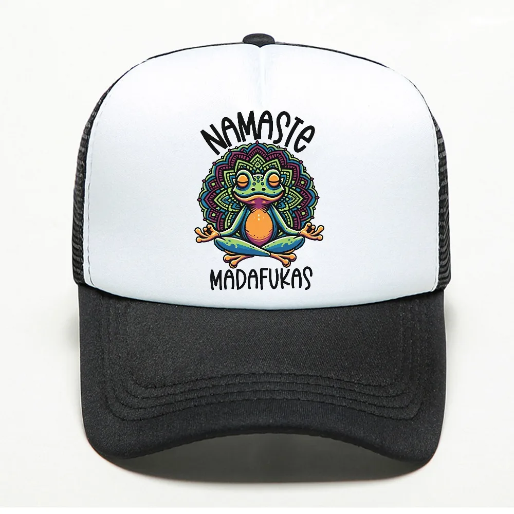 Yoga Frog Self Car baseball cap summer outdoor sports mesh trucker hat unisex casual breathable adjustable Sunscreen Hats