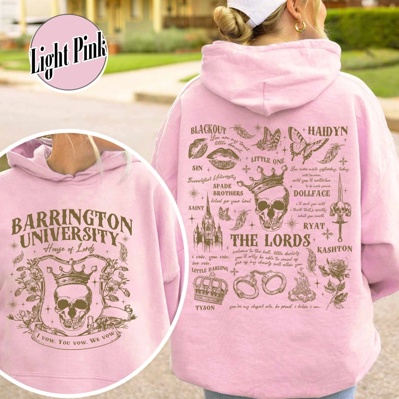 The LORDS Series Book 2-Sided Hoodie, Barrington University, The Ritual Merch Hoodie, Shantel Tessier Dark Romance