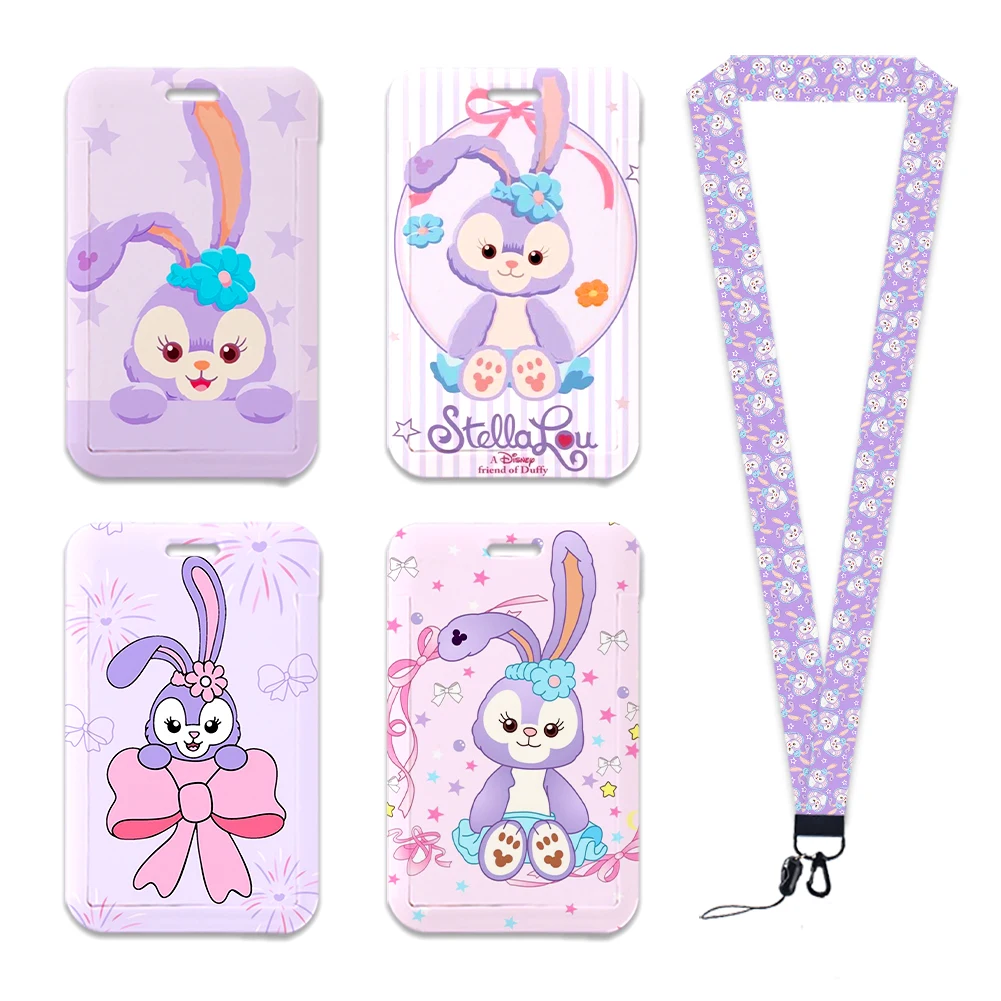 

Disney Stellalou Cute Lanyards Keychain Animated Cute Badge Holder Id Credit Card Pass Hang Rope For Keys Accessories Gifts