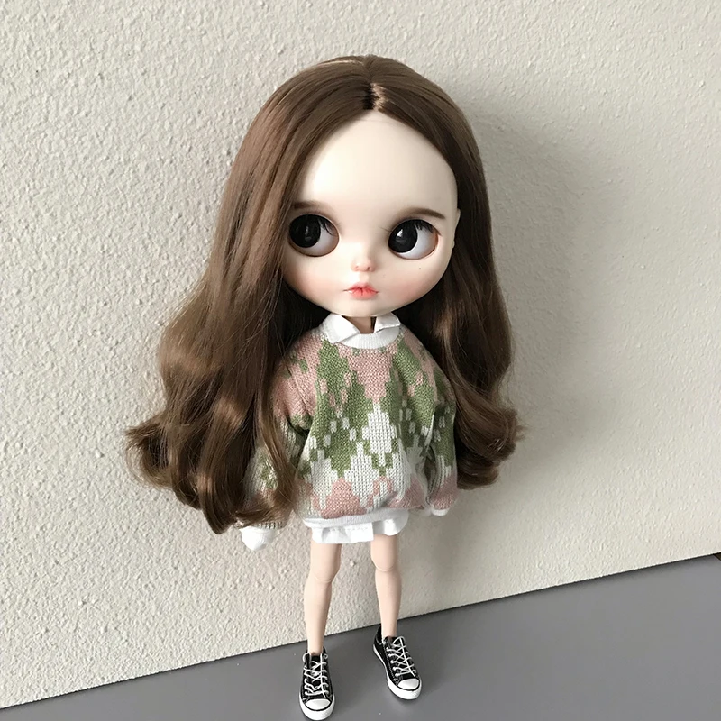 New Arrival Blythe Doll Clothes Fashion Rhombus Sweater Shirt and Shorts for Blyth Barbies Ob24 1/6 BJD Azone Licca 30cm Dolls