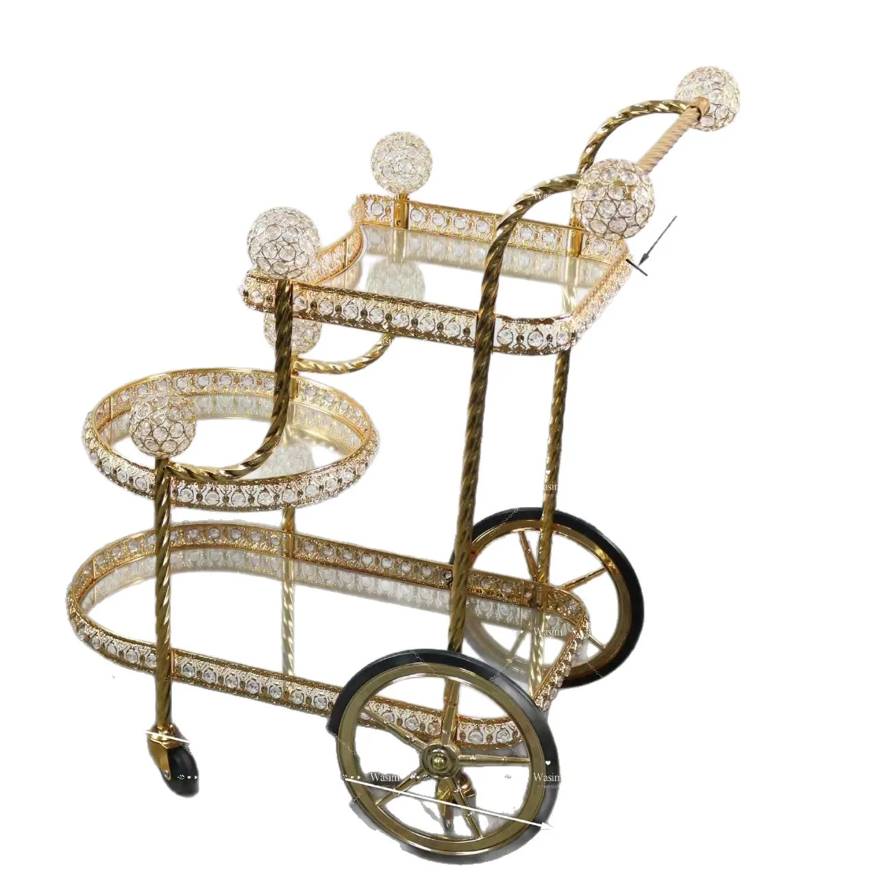 Middle Eastern Deluxe Three-story Hotel Service Trolley Tea Wine Food Beverage Bar Trolley Restaurant Wedding