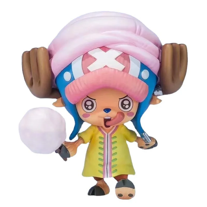 One Piece Kawaii Cotton Candy Cake Ilha Figura de Ação, Tony Tony Tony Chopper, Modelo Anime, Enfeites em PVC, Coleção Figura, Presentes de Brinquedo, 7cm