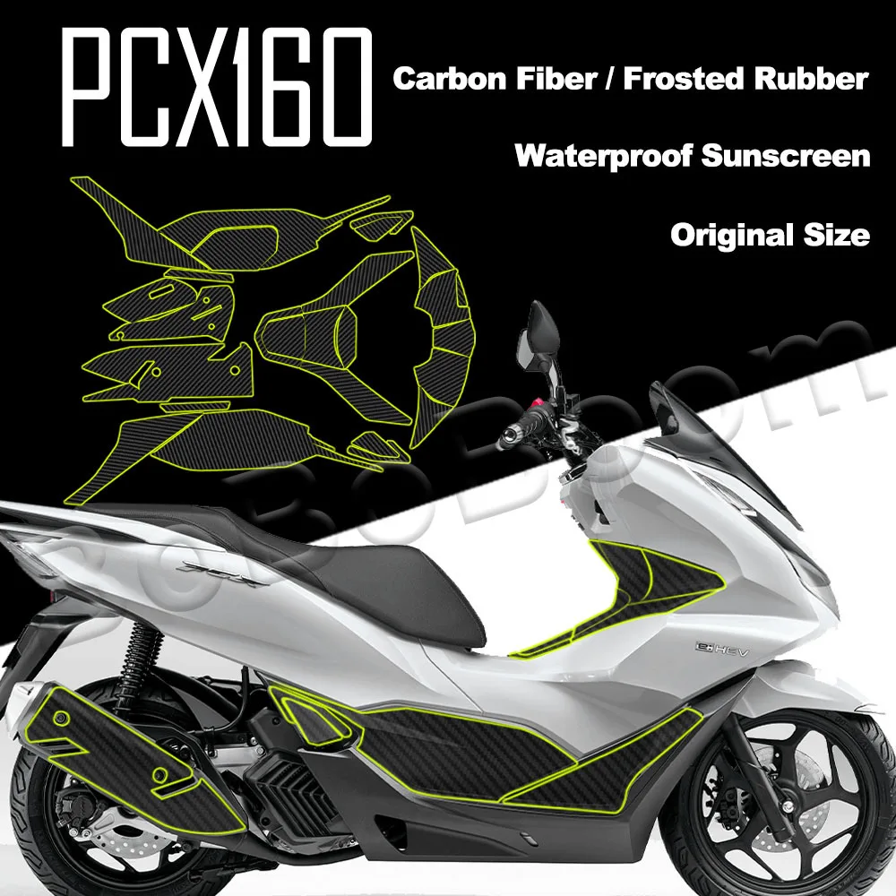 

For Honda Pcx 160 Pcx160 2021 2022 Motorcycle Carbon Fiber Fuel Set Sticker Scooter Tank Protector Cover Decal Accessories