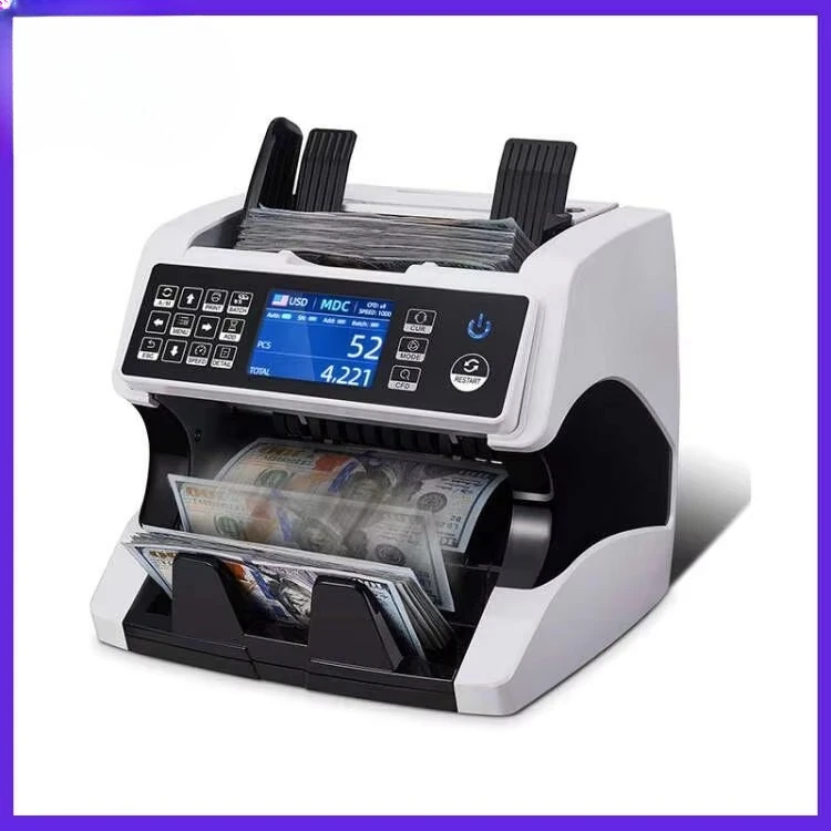 المسح الضوئي لعداد الأموال آلة عد النقود آلة العد العمودي لغة العملات المتعددة مع صورة CIS المزدوجة #3