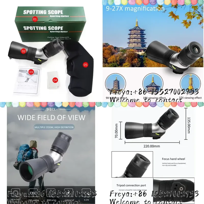 Wholesale High-Quality 9-27x56 BAK4 Prism Spotting Scope for Bird Watching Outdoor Activities,And Wildlife Observing