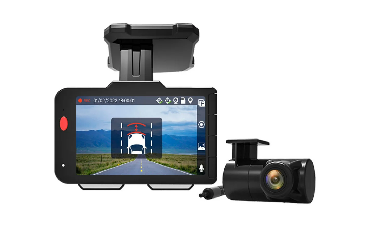 Dual Lens AI ADAS 4K Dashcam With Wide Angle HD 1080P Rear Camera GPS DVR & Video Recorder For Cars Taxis