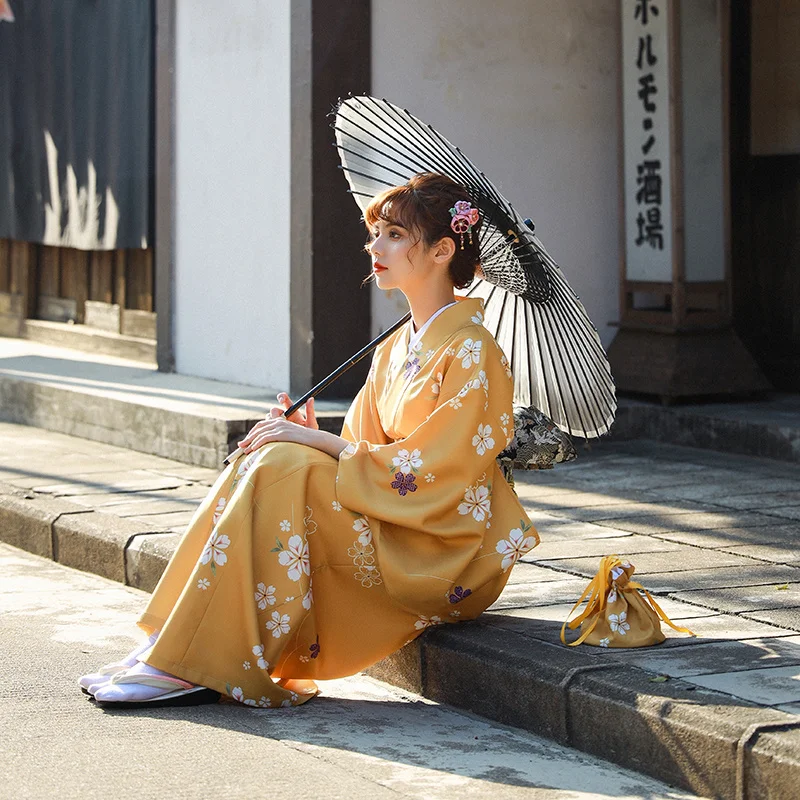 Kimono japonés de estilo Harmony para niña, vestido Formal, bata de baño mejorada, nueva luna