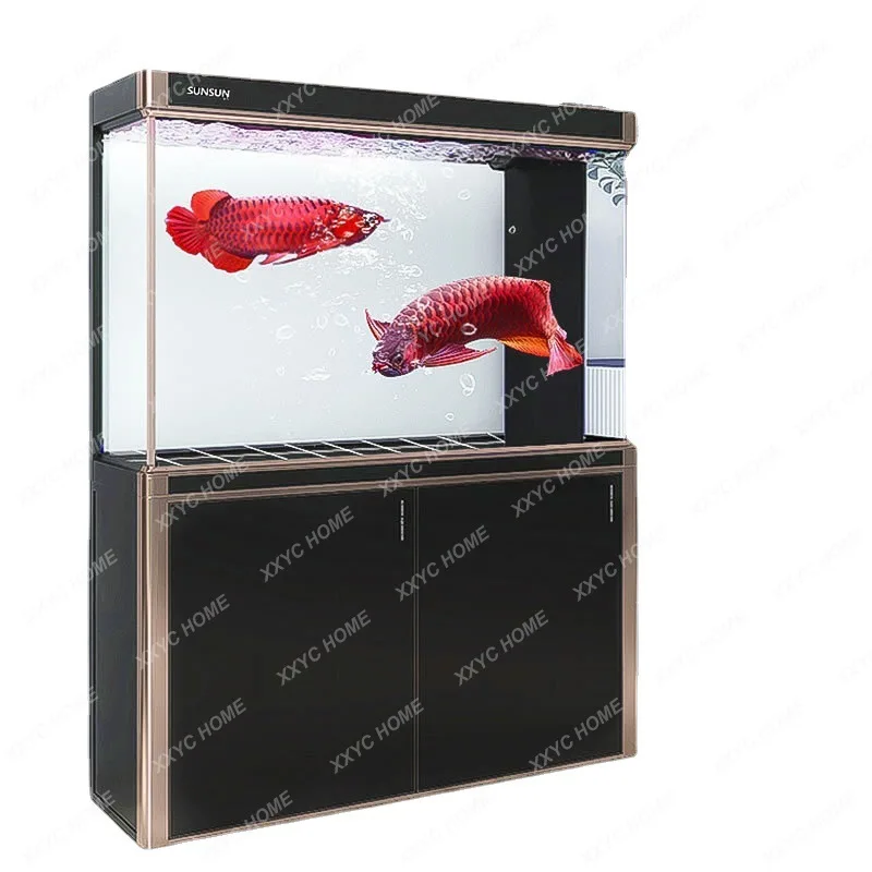 

Large Fish Tank Aquarium Streamlined Household Glass Medium Ecological Pot