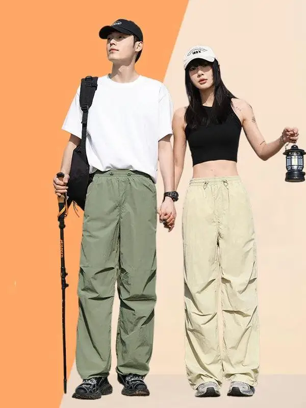 

Мужские повседневные свободные брюки прямого кроя для активного отдыха, защита от солнца, весна-лето, новый стиль, рабочая одежда для пар, полиэстер, эластичное волокно