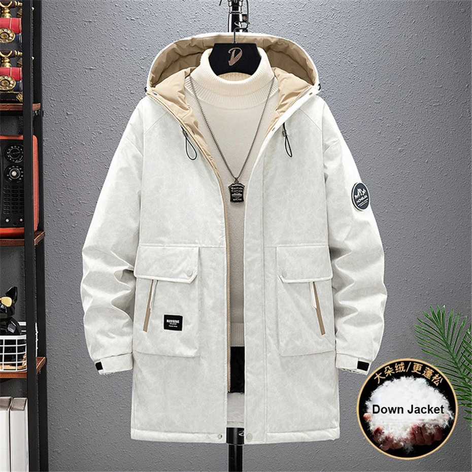 Winter Down Jacket Men Winter Puffer Jackets Plus Size 8XL Down Coat Male Fashion Casual Long Down Jackets Big Size 8XL