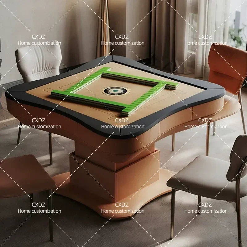 Automatic Mahjong Table and Chair Set Multi Function Chess Card Table for Home Living Room Hotel Lobby Restaurant Light