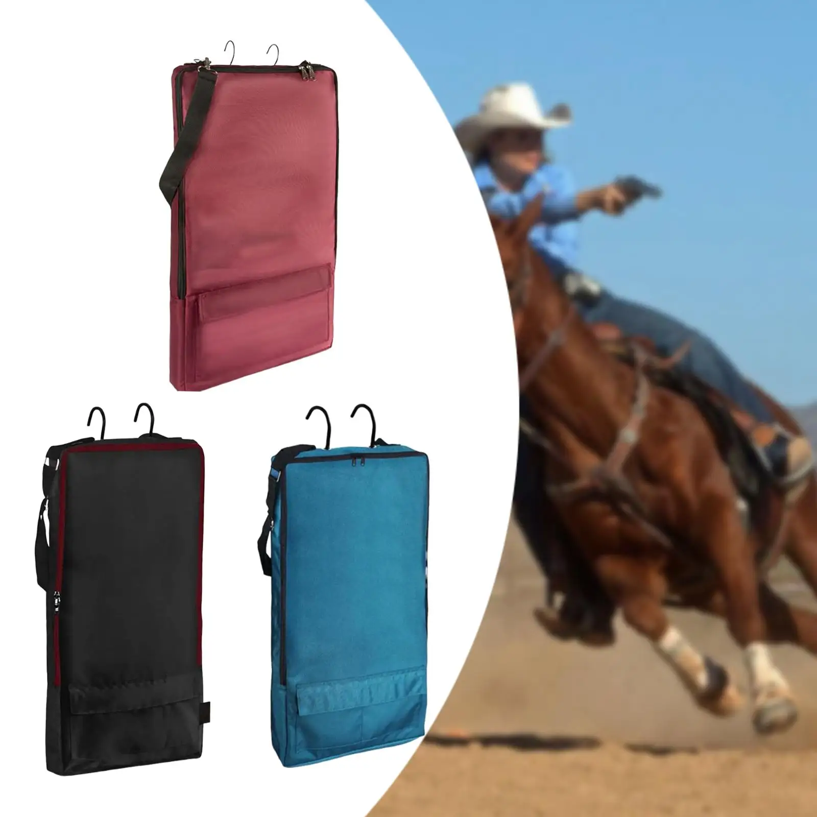 Bridle Bag, Horse Tack Carry Bag Sturdy with 3 Prong Tack Rack Bridle/Halter Bag for Equestrian Reins Halters Harness Bridles