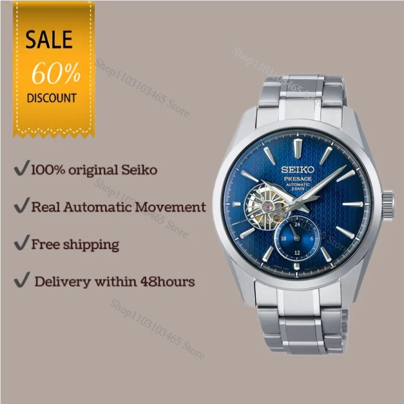 Original SEIKO SARJ004 Real Automatic Self-Wind Mechanical Precision Steel Multifunctional Luminous Luxury Simple Men Watches