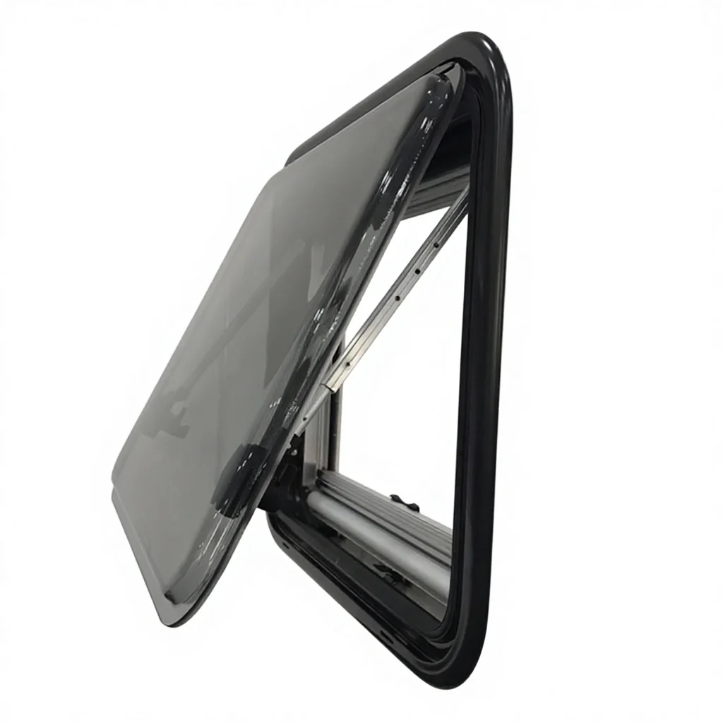 500*350mm 4R70 Caravan Side Hinged Window with Curtain for  Travel Trailer Camper Trailer Truck Trailer Custom Sizes