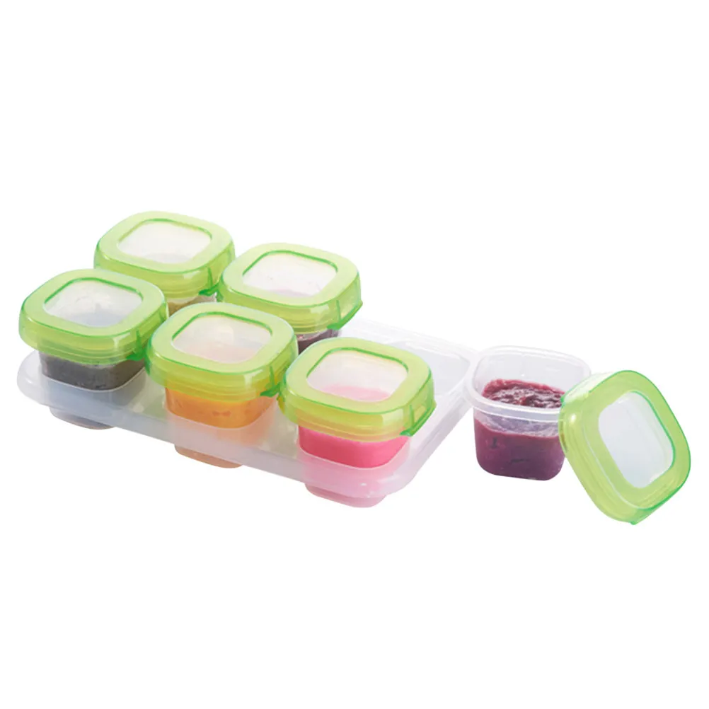 

6Pcs Portable Fresh-Keeping Food Box Baby Food Container Multi-Function Storage Case Home Refrigerator Microwave Freezer Safe