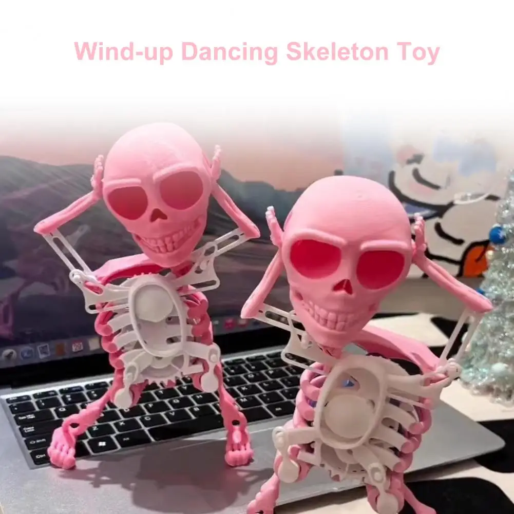 Funny Skeleton Toy Mini 3d Print Dancing Skeleton Toy for Kids Toddlers Funny Birthday Gift with Spring Clockwork Desktop