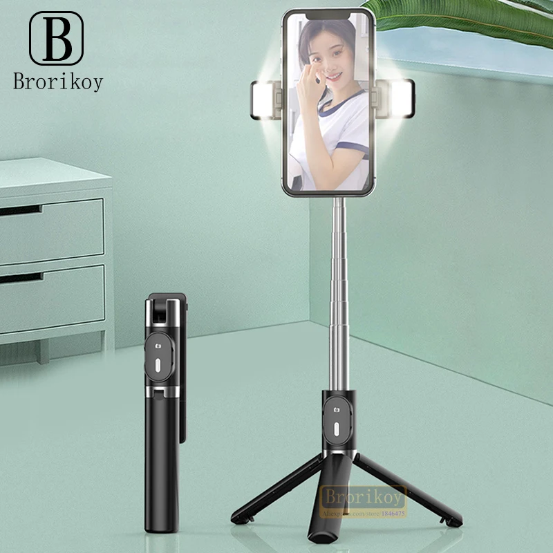Селфи-палка Беспроводная Bluetooth совместимая складной штатив для телефона с 2 заполняющими фотографиями пульт дистанционного управления для Ios Android