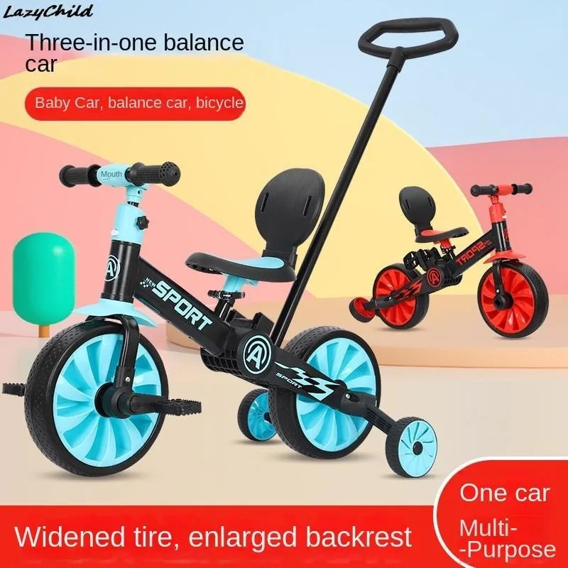 

Children's Balance Bike Tricycle Pedal Bike Walker 2-3-6 Years Old Boys And Girls Treasure Three-in-one Bike With Push Handle