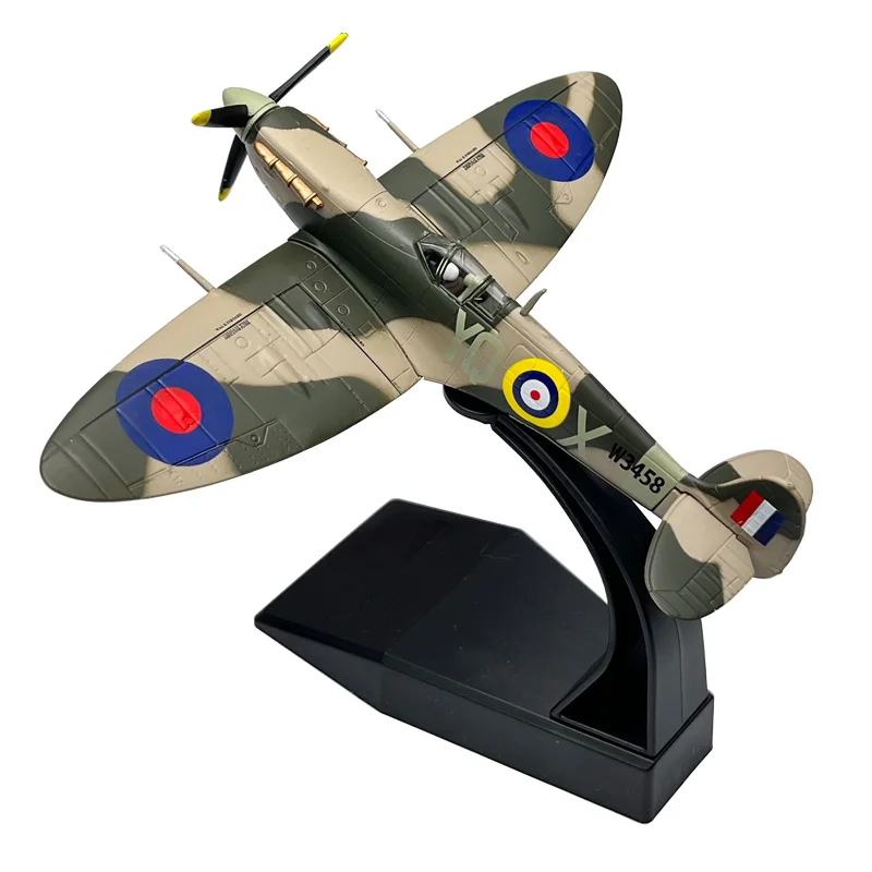 1:72 1/72 Scale WWII British Spitfire Fighter Plane Diecast Metal Airplane Aircraft Ornament Model Boy Birthday Toy Gift