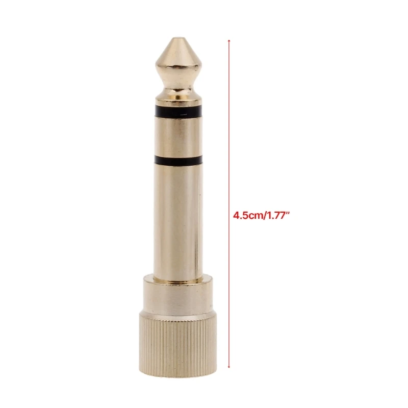 Adapter 6.35mm do 3.5mm pozłacany konwerter wtyczki męskiej 6.35 na 3.5 do słuchawek klawiatura pianina cyfrowego H7JF